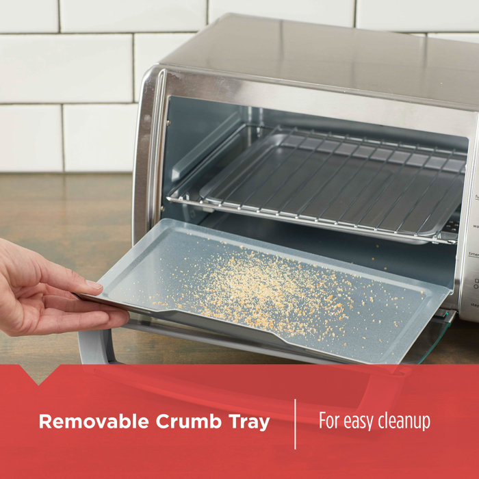 Black + Decker 4Slice Toaster Oven, Easy Controls, Stainless Steel